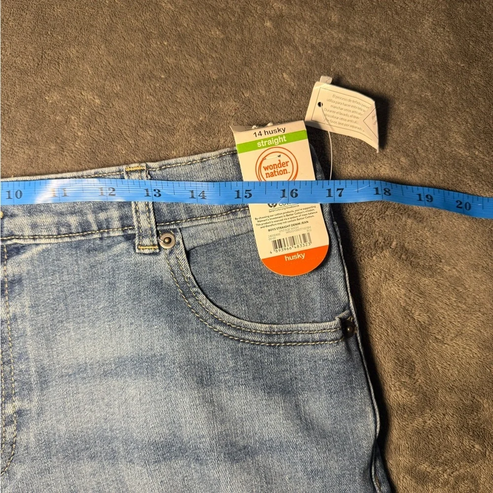 Wonder Nation Boys Husky 14 Light Blue Straight Jeans